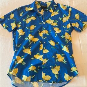 Bonobos Men's Vibrant Blue Lemon Pattern Riviera Shirt